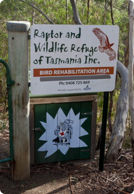 Sign for the Raptor Refuge 
