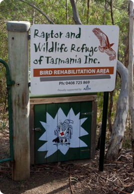 Sign for the Raptor Refuge