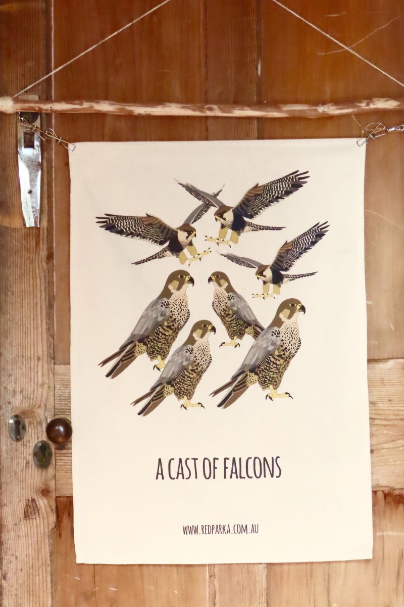 Cast of Falcons Tea Towel