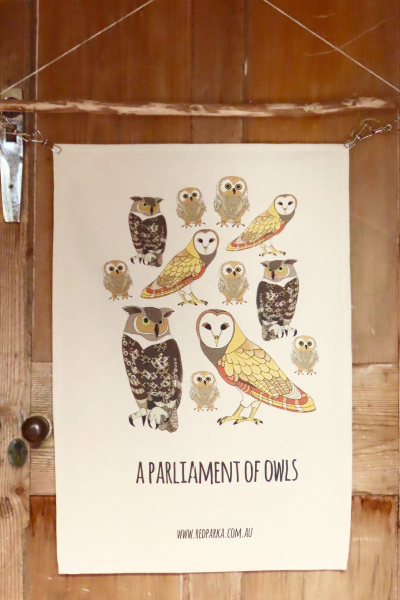 Parliament of Owls Tea Towel