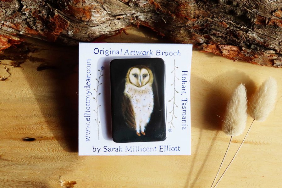 Masked Owl Brooch (Large)