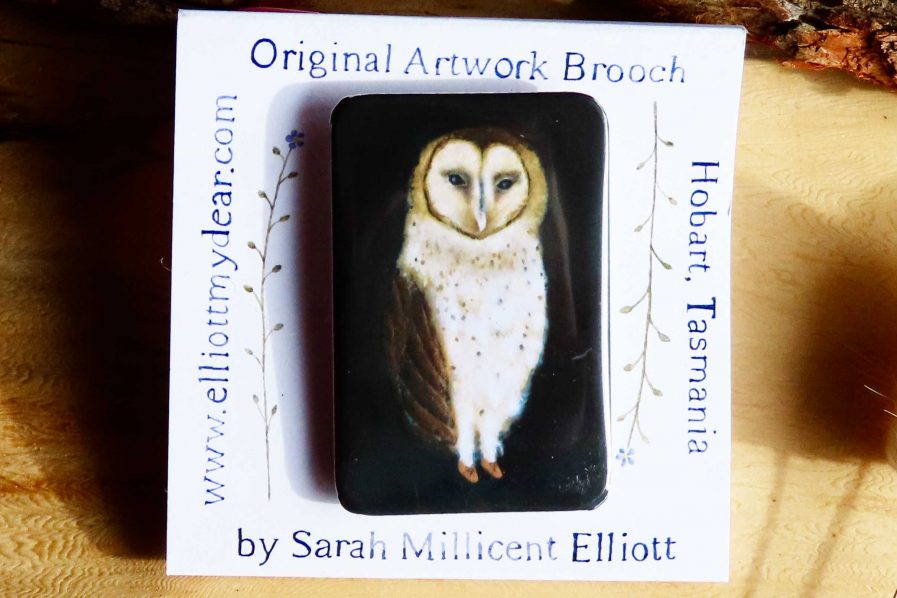 Masked Owl Brooch (Large) - Image 2